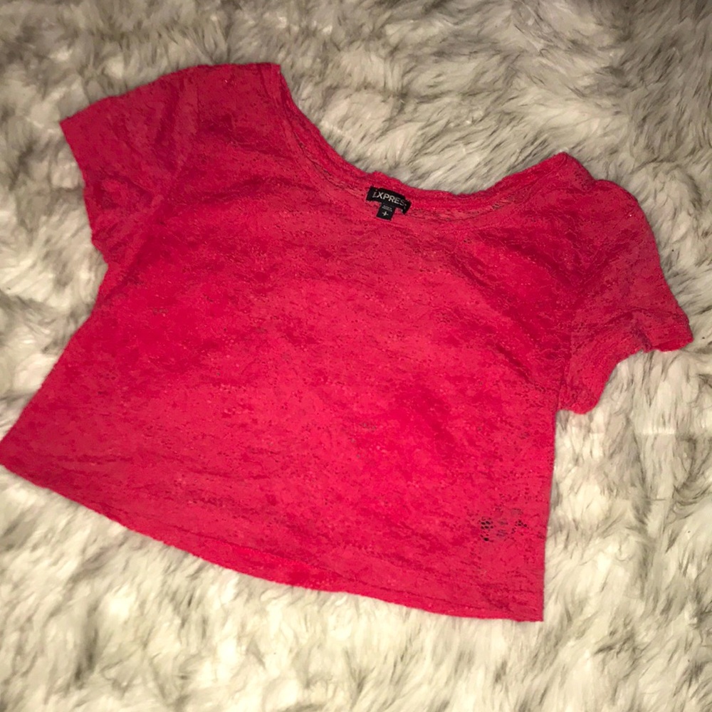 🎈5/$30!!🎈 Express pink lace crop top